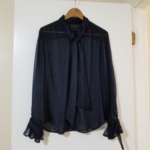 Sheer navy blue blouse